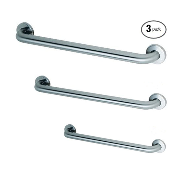 Prestige Commercial Grab Bar Set - 3 Pack (18", 36", 42"), 1.5" Diameter, ADA Compliant, Made in USA - Prestige Distribution